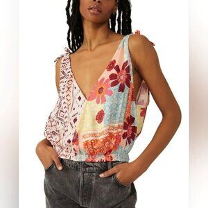 NWT Free People Tied To You Tank Top Tropical Combo XS
